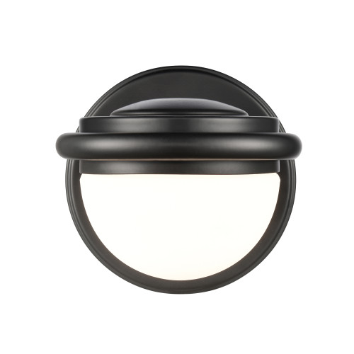 1-Light Vanity Light with Dome Glass Shades - 6" - Matte Black - IMAGE 1