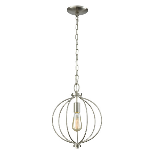 Metal Framed Mini Hanging Ceiling Pendant Light - 15" - Brushed Nickel - IMAGE 1