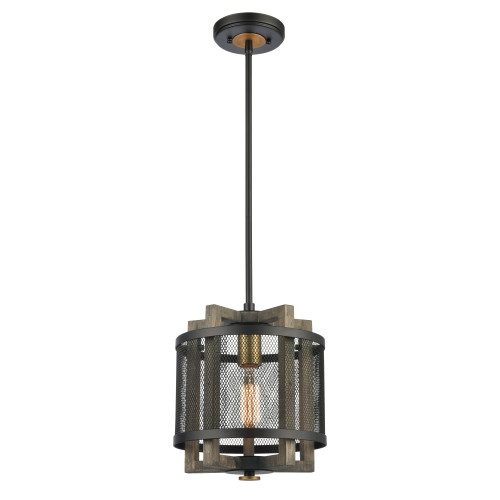 Wide 1-Light Mini Hanging Pendant Ceiling Light Fixture - 12" - Matte Black - IMAGE 1