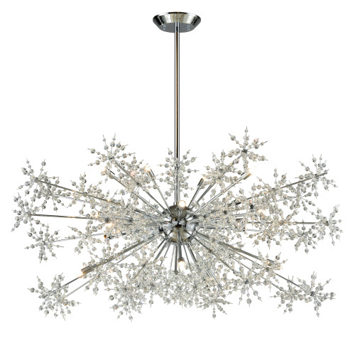 20-Light Starburst Ceiling Chandelier - 48" - Polished Chrome - IMAGE 1
