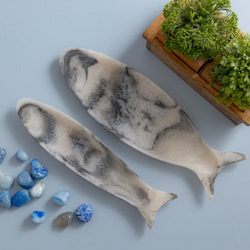 Coastal Oval Fish Serving Platter - 16.5" - Set of 2 - IMAGE 1