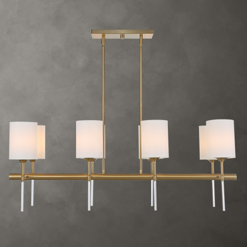 8-Light Linear Ceiling Chandelier - 43.5" - IMAGE 1
