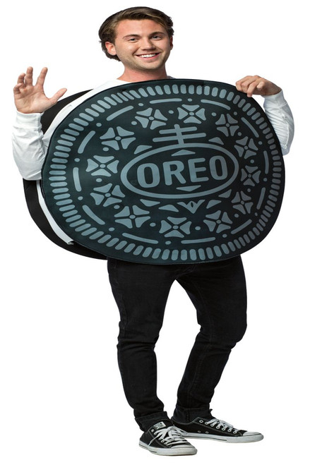 Black and White Oreo Cookie Men Adult Halloween Costume - One Size - IMAGE 1