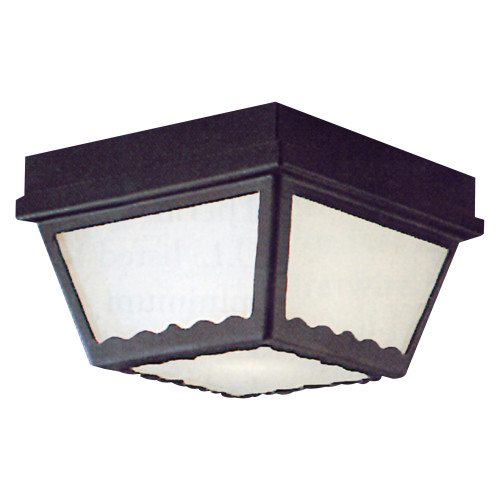2-Light Outdoor Flush Mount Ceiling Light Fixture - 9.5" - Black - IMAGE 1