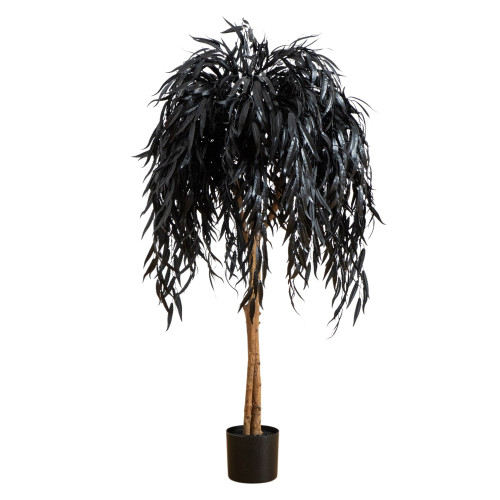 Willow Artificial Halloween Tree with Nursery Pot - 4' - Black and Brown - IMAGE 1