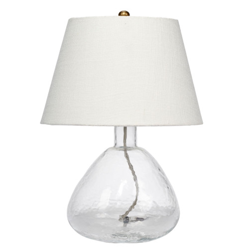 Table Lamp with Drum Shade - 17" - Clear and Off-White - IMAGE 1