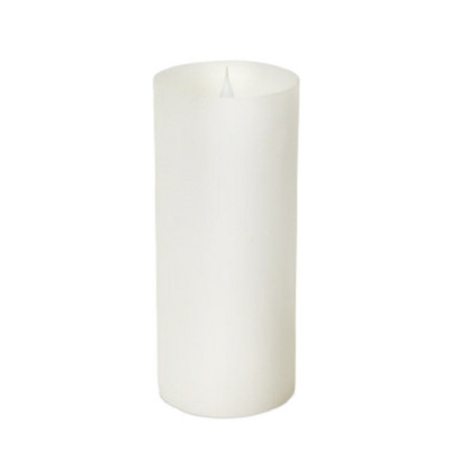 LED Lighted Moving Flameless Pillar Candles with Timer - 9" - White - IMAGE 1