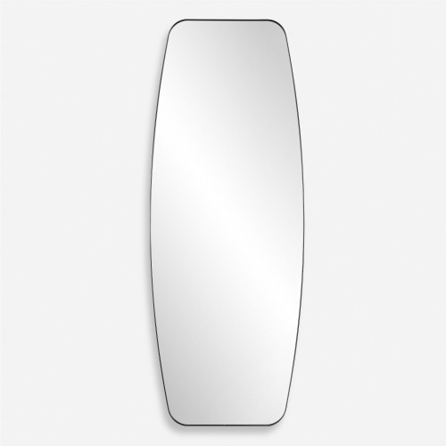 Curved Strap Style Rectangular Dressing Wall Mirror - 71.75" - Satin Black Finish - IMAGE 1