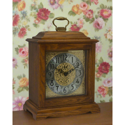 Chiming Wood Mantle Clock - 13" - Dark Oak - IMAGE 1