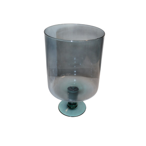 Translucent Glass Goblet Vase - 13.25" - Smoked Blue - IMAGE 1