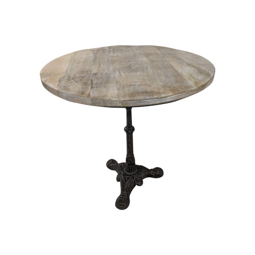 Round Wooden Top Bistro Table - 30" - Driftwood Brown - IMAGE 1