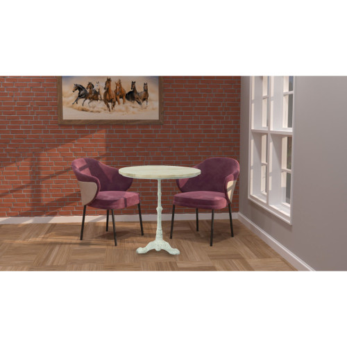 Wooden Top Round Bistro Table - 30" - White - IMAGE 1