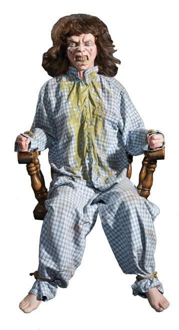 36" Gray and Green Horror Twisted Animated Halloween Prop - IMAGE 1