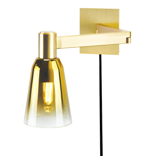1-Light Adjustable Arm Wall Sconce - 20" - Satin Brass Finish - IMAGE 1