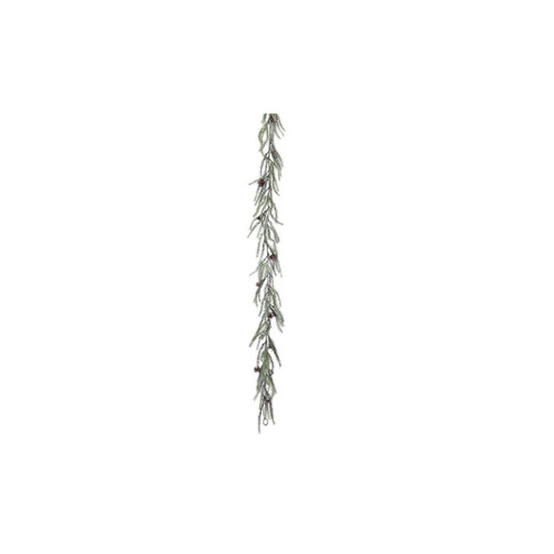 5.75' x 5" Frosted Japanese Long Pine Artificial Christmas Garland, Unlit - IMAGE 1