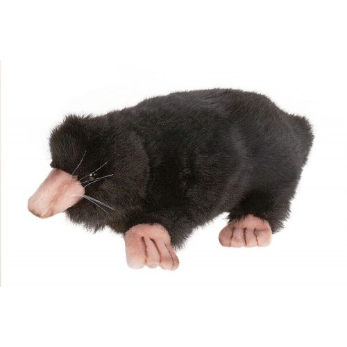 Set of 4 Black Handcrafted Plush Mole Stuffed Animals 9" - IMAGE 1
