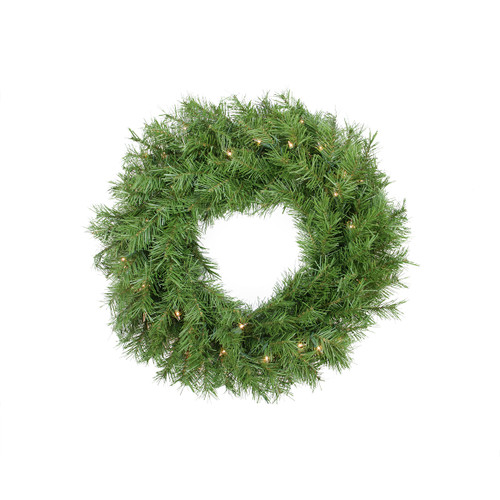 Pre-Lit Northern Frasier Fir Artificial Christmas Wreath - 24-Inch, Clear Lights - IMAGE 1