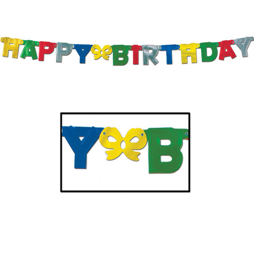 Club Pack of 12 Vibrantly Colored Happy Birthday Streamer Decors 60" - IMAGE 1