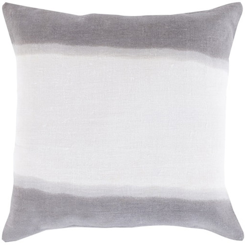 20" Gray and White Double Dip Decorative Throw Pillow - IMAGE 1