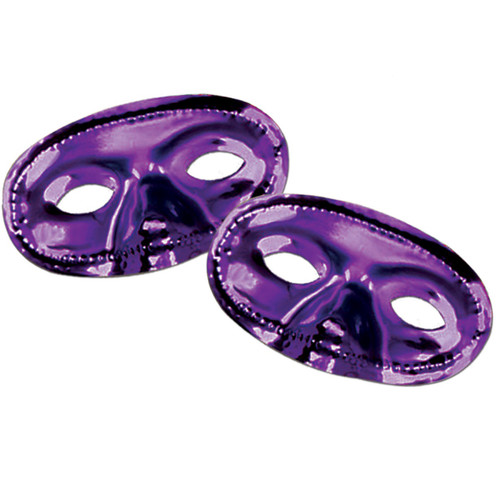 Club Pack of 24 Purple Masquerade Unisex Adult Mardi Gras Half Masks - One Size - IMAGE 1