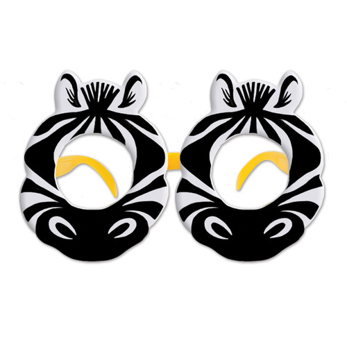 Club Pack of 12 Black and White Zebra Party Eyeglasses Costume Accessories - One Size - IMAGE 1