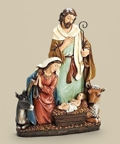 24" Joseph Studio Holy Family with Donkey & Ox Christmas Nativity Statue - IMAGE 1
