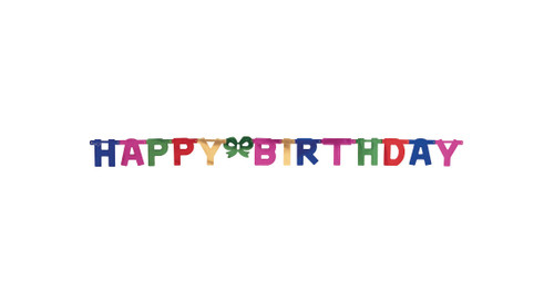 Large Happy Birthday Joint Banner With Green Bow - 7' - Club Pack of 12 - IMAGE 1