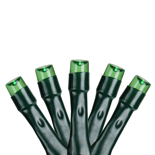 20 Green LED Wide Angle Christmas Lights - 6.25 ft Green Wire - IMAGE 1