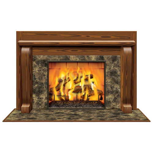 Pack of 6 Winter Fireplace Insta-View Christmas Wall Decorations 38" x 62" - IMAGE 1