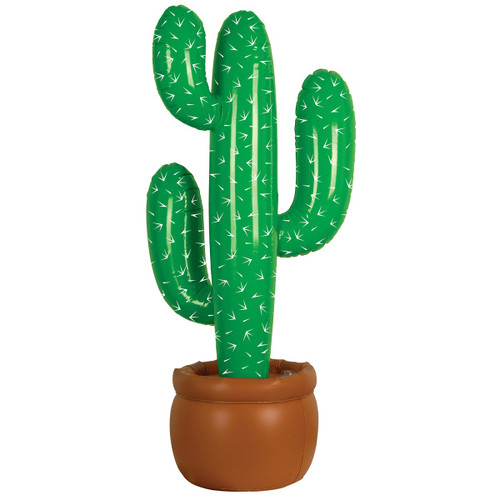 Pack of 6 Inflatable Green Potted Western Cactus Party Decorations 35" - IMAGE 1