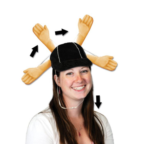 Unisex Activated Arms Referee Adult Costume Party Hat - One Size - Pack of 6 - IMAGE 1