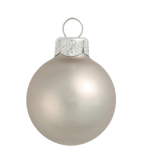 4ct Silver Glass Matte Christmas Ball Ornaments 4.75" (120mm) - IMAGE 1