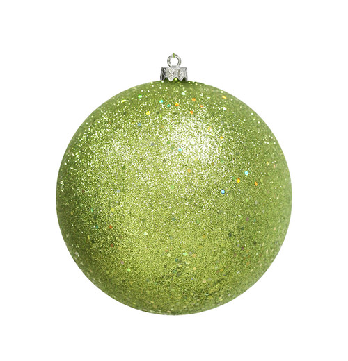 Holographic Glitter Kiwi Green Shatterproof Christmas Ball Ornament 8" (200mm) - IMAGE 1