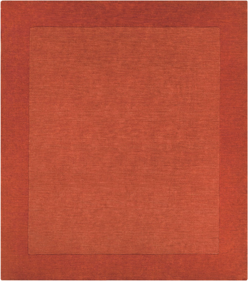 9.75' x 9.75' Solid Burnt Orange Hand Loomed Square Wool Area Throw Rug - IMAGE 1