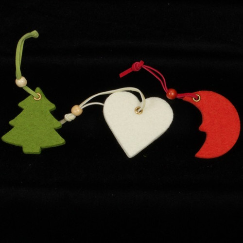 Club Pack of 42 Heart, Moon, and Tree Assorted Colors Felt Ornaments - IMAGE 1