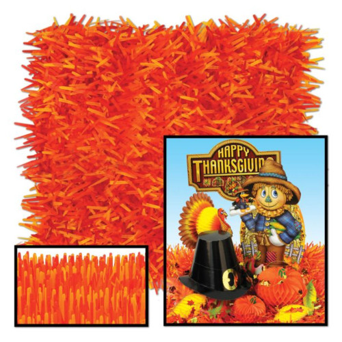 Fringed Paper Faux Grass Mat Party Decoration - 15" x 30" - Multicolor - Pack of 24 - IMAGE 1