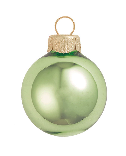 40ct Lime Green Shiny Glass Finish Christmas Ball Ornaments 1.25" (30mm) - IMAGE 1