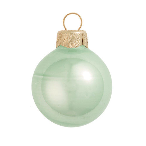 40ct Shale Green Pearl Glass Christmas Ball Ornaments 1.5" (40mm) - IMAGE 1