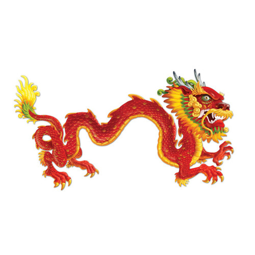 Club Pack of 12 Yellow and Red Asian Jointed Party Dragon Decors 6' - IMAGE 1