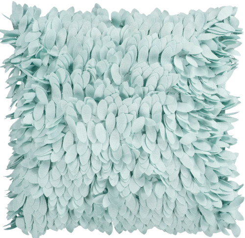 22" Light Blue Petal Design Square Throw Pillow - IMAGE 1