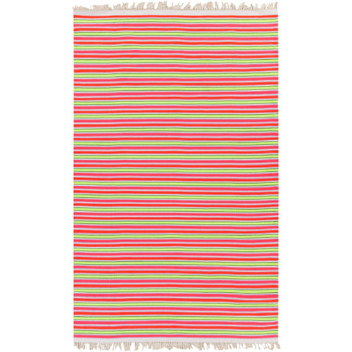 8' x 10' Summer Vibrance Pink and Yellow Hand Woven Rectangular Area Throw Rug - IMAGE 1