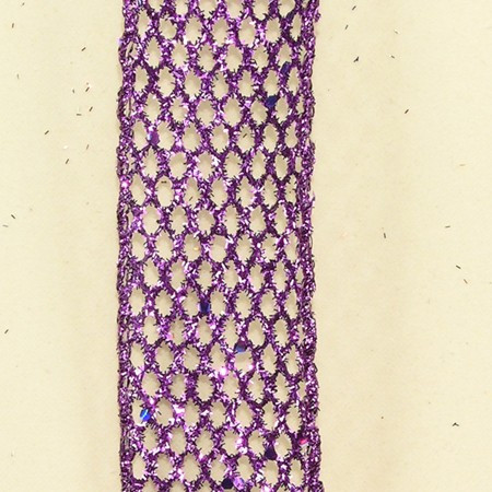 Purple Metallic Wired Mesh Craft Ribbon 0.11" x 20 Yards - IMAGE 1