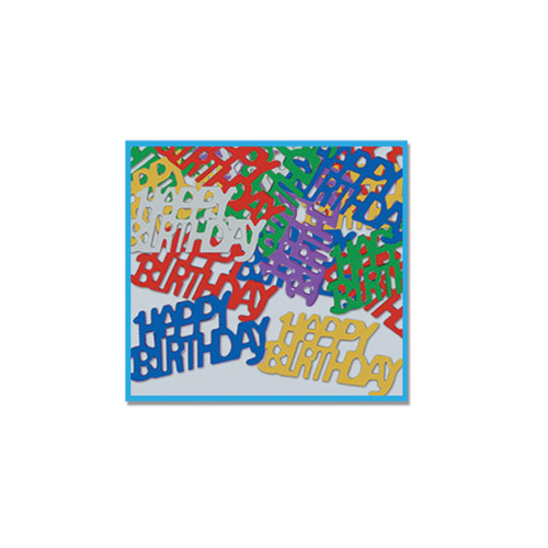 Club Pack of 12 Red and Blue Fanci-Fetti Happy Birthday Celebration Confetti Bags 0.5 Oz - IMAGE 1