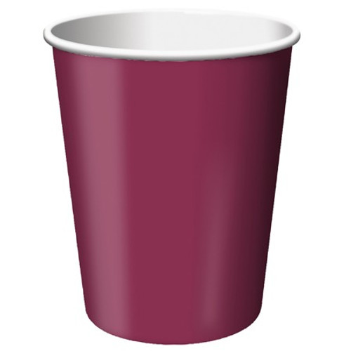 Club Pack of 240 Regal Burgundy Red Disposable Paper Drinking Party Tumbler Cups 9oz. - IMAGE 1