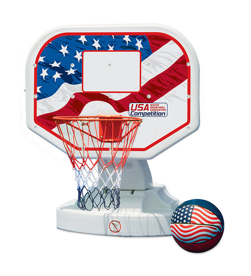 45" Red and Blue Patriotic USA Poolside Competition Swimming Pool Basketball Game - IMAGE 1