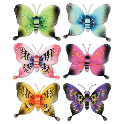 Club Pack of 12 Pink and Blue Majestic Butterfly Party Decorations 21.5" - IMAGE 1