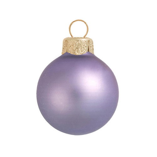 8ct Purple Matte Finish Glass Christmas Ball Ornaments 3.25" (80mm) - IMAGE 1