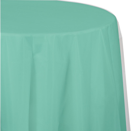 Club Pack of 12 Mint Green Round Heavy-Duty Tablecloth 82" - IMAGE 1