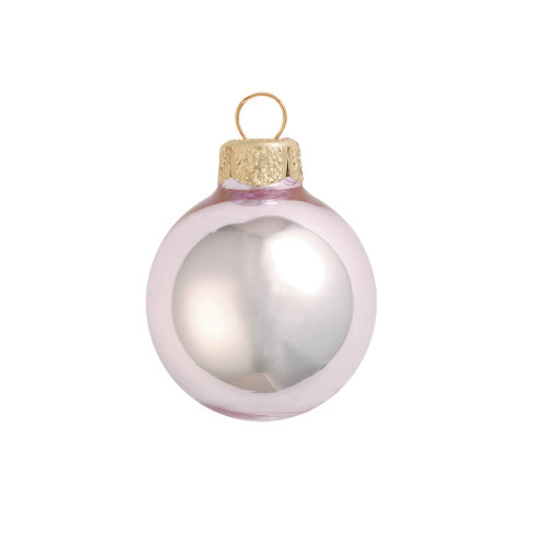 Shiny Finish Glass Christmas Ball Ornaments - 1.5" (40mm) - Baby Pink - 40ct - IMAGE 1