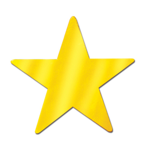 Club Pack of 36 Starry Night Themed Gold Metallic Foil Star Cutout Party Decorations 9" - IMAGE 1